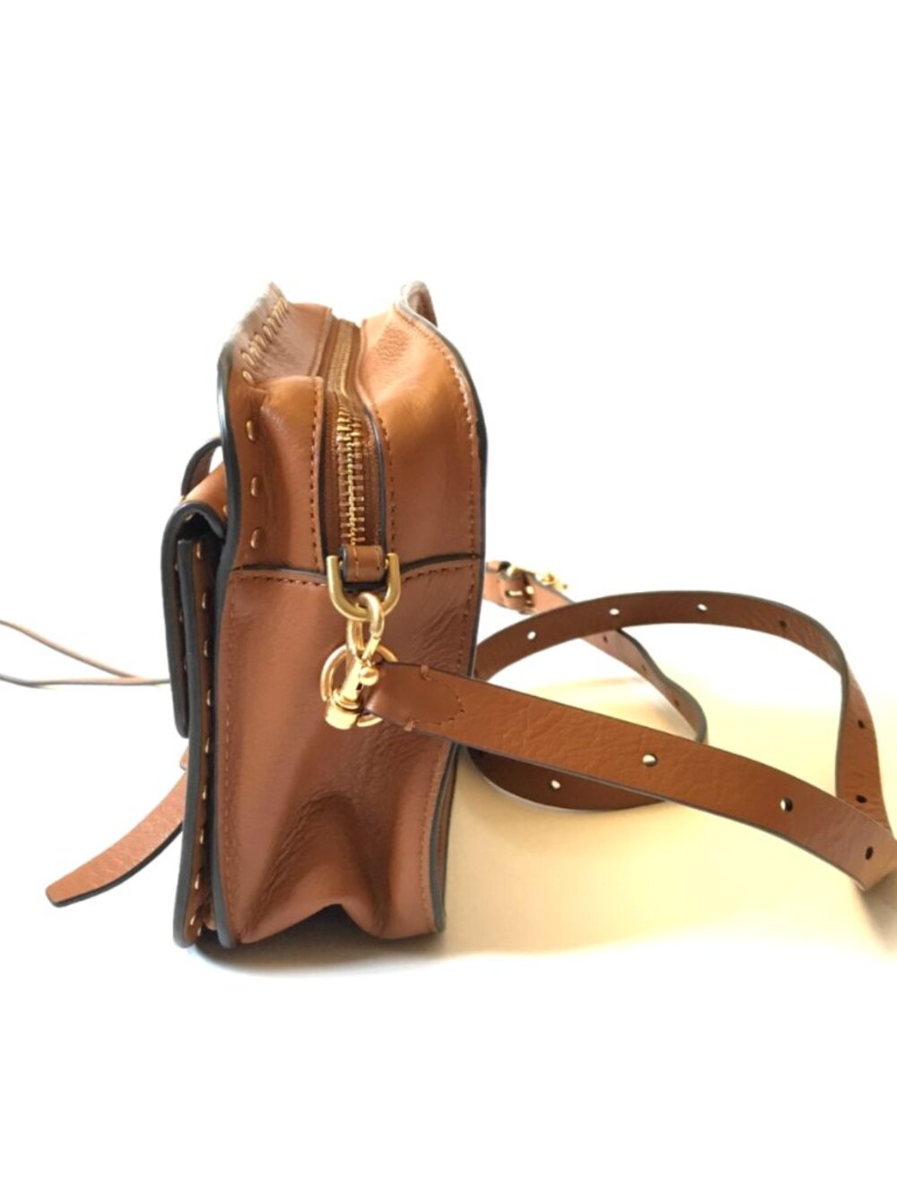 Rebecca Minkoff Nanine Crossbody Shoulder Bag Purse Womens Brown Leather Studded - Picture 4 of 13